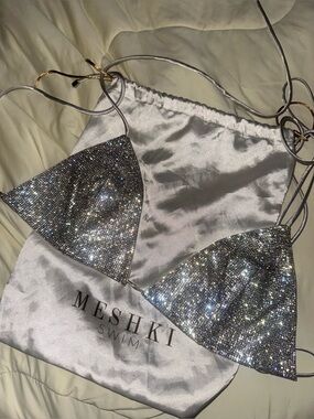 Meshki rhinestone string bikini size small